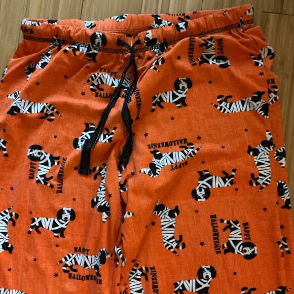 S Happy Halloweenie Mummy Weenie Dog Pajama Pants Lounge Halloween Dachshund - Picture 4 of 5